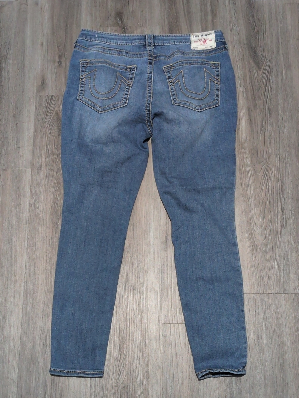 TrueReligion Curvy Fit Jennie Skinny Jeans Sz 33 (Fits 12/14) Thick Stitch - Picture 8 of 12